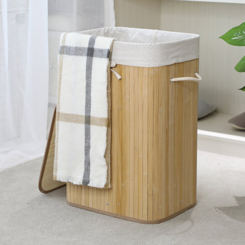 Load image into Gallery viewer, Homestyle pro rechthoekige bamboe wasmand 40x30x60 cm naturel wit
