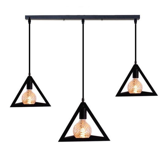 Homestyle pro mk018-b industriële pyramide hanglampen zwart metaal