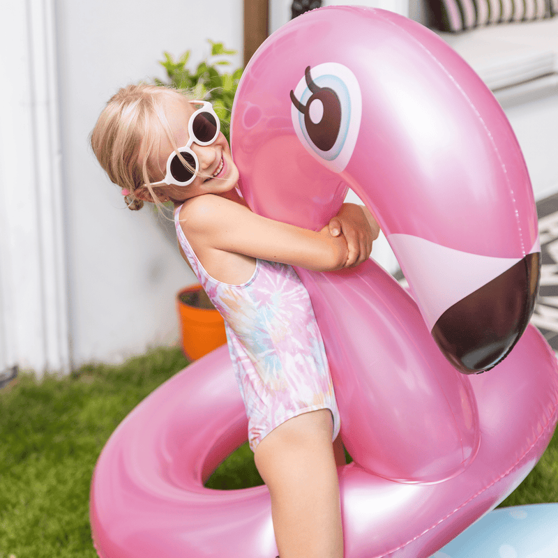 Load image into Gallery viewer, Dreamscape | rosé goud flamingo zwemband ø 95 cm
