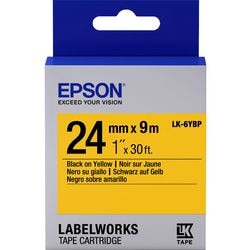 Etiketteertape epson lk-6ybp zwart op pastelgeel