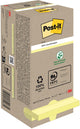 Post-it memoblok 654 76x76mm recycled pastel geel 16 stuks