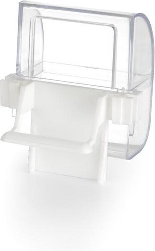 Beeztees voer- en drinkbak - vogel - transparant wit - 2st
