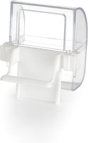 Beeztees voer- en drinkbak - vogel - transparant wit - 2st