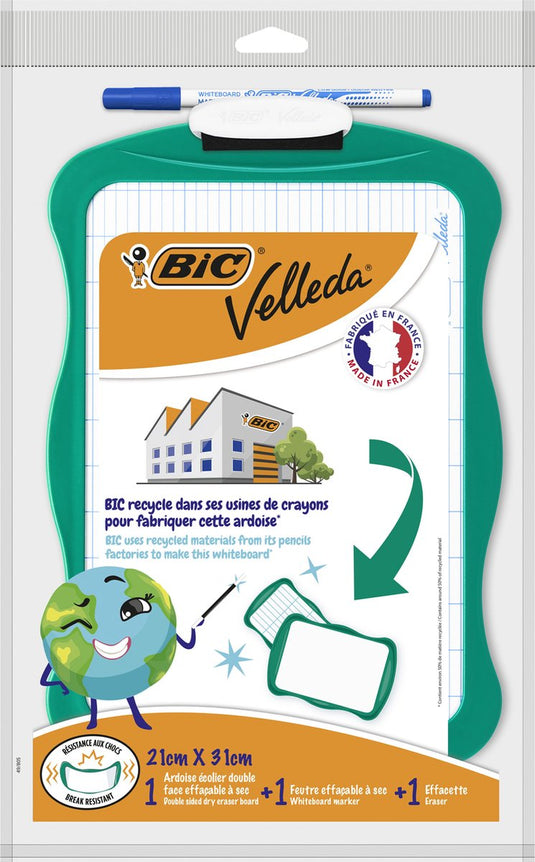 Bic whiteboard recy 21x31 incl marker+wisser