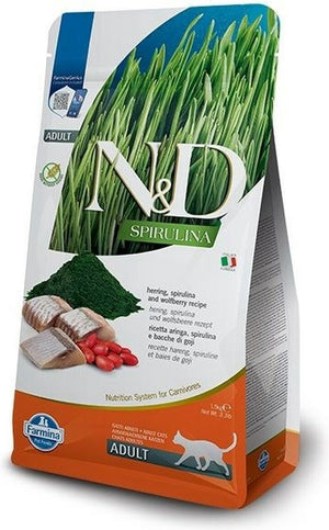 Farmina kattenvoer n d spirulina herring kattenkruid volwassen 1,5 kg