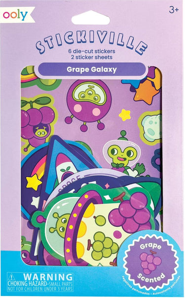 Ooly - stickiville stickers: galaxy grapes - scented (2 sheets 6 die-cut)