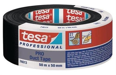 Tesa pro 74613 - duct tape - 50mm x 50m - zwart - pe en pet