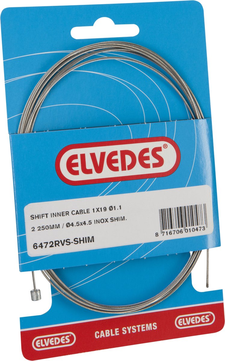 Afbeelding laden in galerijviewer, versnellingsbinnenkabel Shimano 2.25 m 1,1 mm 6472 zilver
