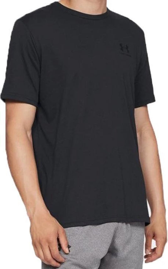 Under armour ua m sportstyle lc ss-blk heren sportshirt - zwart