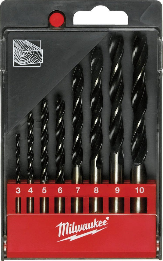 Milwaukee 4932352466 8 delige houtboren set - 3 4 5 6 7 8 9 10 mm