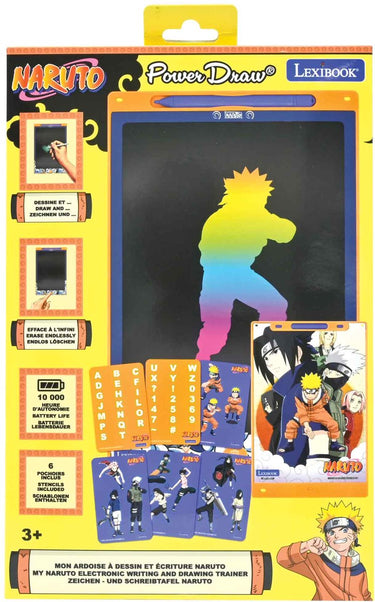Lexibook naruto 11’’ meerkleurige leer- en teken-e-ink-tablet met sjablonen