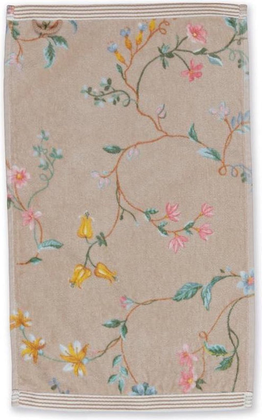 Pip studio badgoed les fleurs khaki - handdoek 55x100 cm