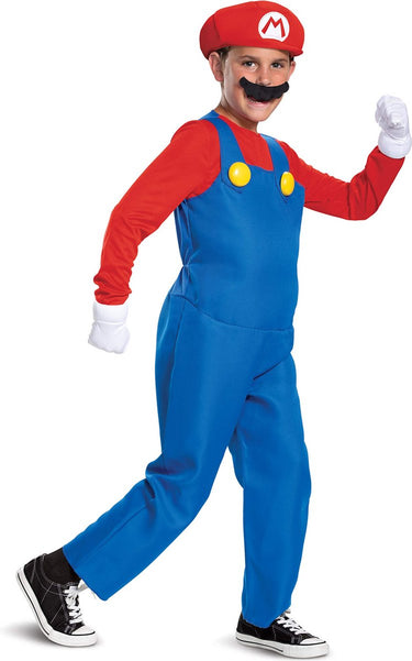 Disguise officieel deluxe nintendo super mario kostuum voor kinderen, mario fancy dress up outfit voor jongenskinderen, halloween verjaardag wereldboekendag week mario bros kostuum voor kinderen medium