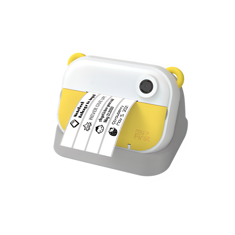 Load image into Gallery viewer, Myfirst camera insta wi geel + gratis wi thermal sticker kleur patroon
