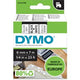 Tapes dymo 43613 polyester zwart-wit 6mmx7m glanzend