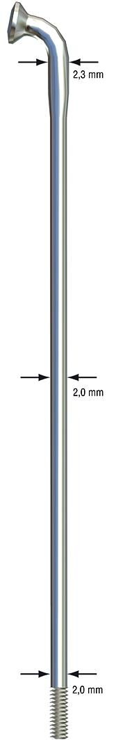 Sapim spaak strong spoke strong sst 2x2,34x276mm butted