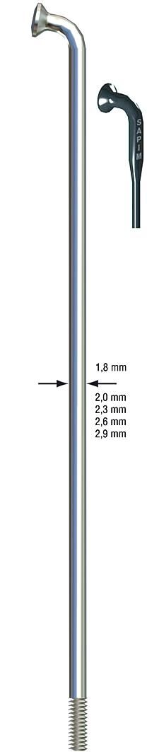 Sapim spaak leader spoke leader sst 2x182mm b