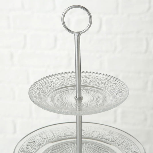 Boltze home etagere relief h35cm glas