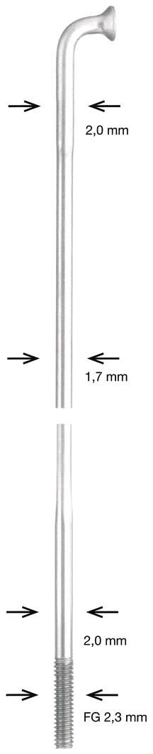 Alpina spaak spoke sst db 2x1,7x2mm 260mm sil.