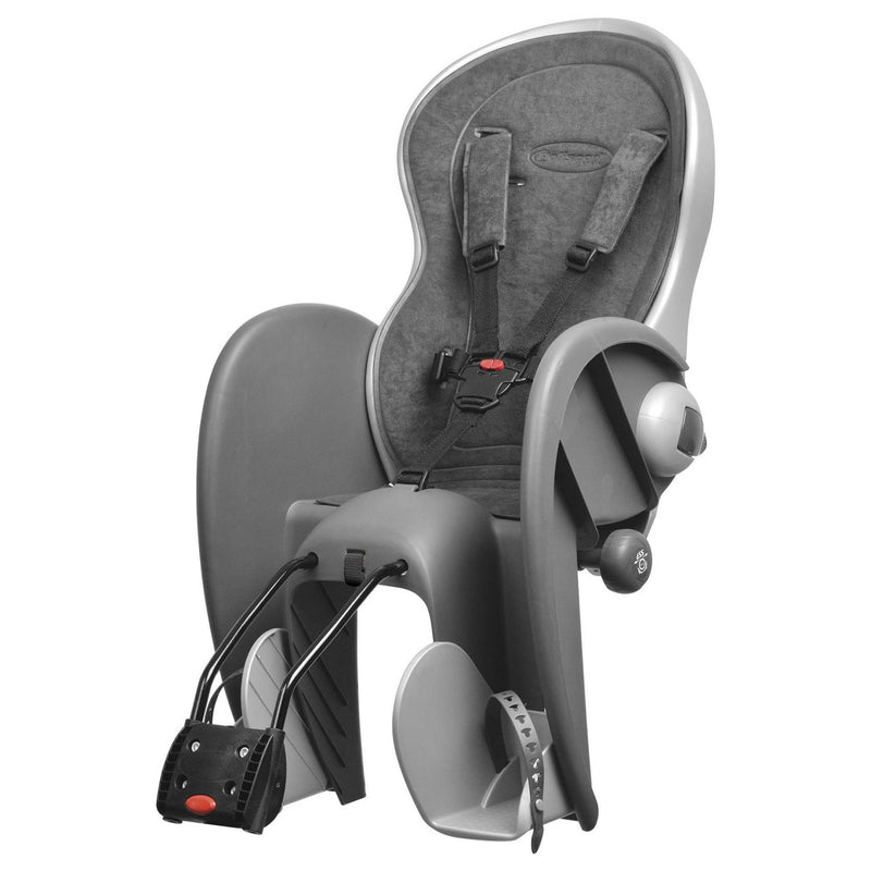 Load image into Gallery viewer, Polisport kinderzitje achter wallaby-evo deluxe - donkergrijs zilver - met framemontage (ff)
