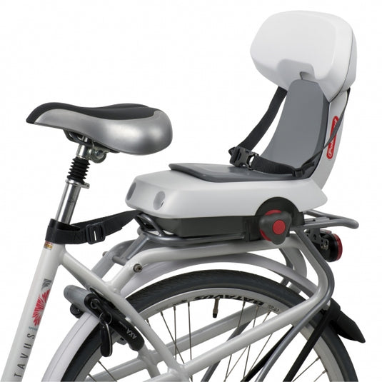 Polisport Guppy junior achterzitje. Kleur: grijs