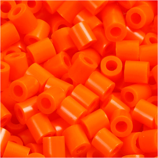 Nabbi strijkkralen, afm 5x5 mm, gatgrootte 2,5 mm, medium, helder oranje (32233), 1100 stuk 1 doos