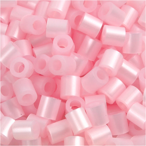 Nabbi strijkkralen, afm 5x5 mm, gatgrootte 2,5 mm, medium, roze parelmoer (32259), 1100 stuk 1 doos