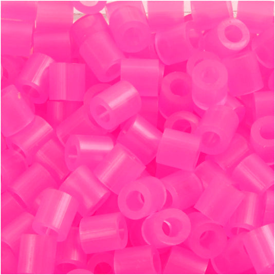 Nabbi strijkkralen, afm 5x5 mm, gatgrootte 2,5 mm, medium, roze neon (32257), 6000 stuk 1 doos