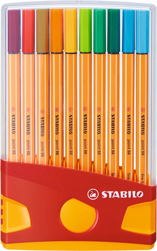 Stabilo point 88 colorparade fineliners oranje rood - 20dlg.