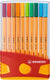Stabilo point 88 colorparade fineliners oranje rood - 20dlg.