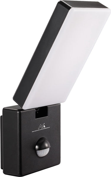 Maclean - led buitenlamp met pir bewegingsmelder - 10w - 800lm - 4000k - ip65 - zwart - mce516 b
