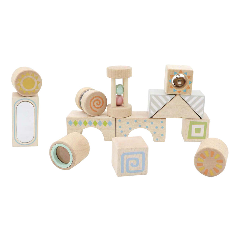 Load image into Gallery viewer, Lobbes houten zintuig blokken, 14dlg.
