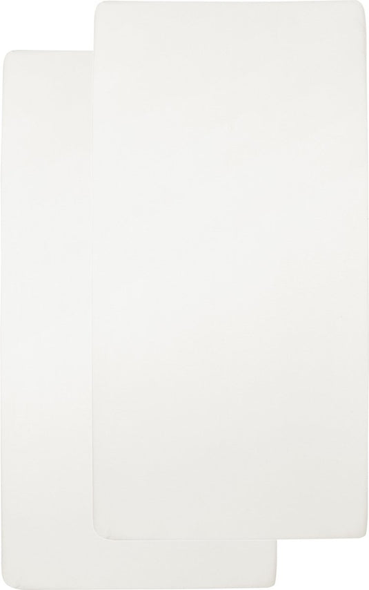 Meyco baby uni hoeslaken wieg - 2-pack - offwhite - 40x80 90cm