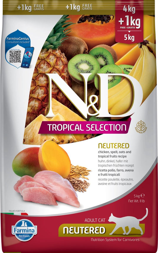 N d cat tropical selection chicken neutered 5kg