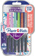 Paper mate flair metalen viltstiften | glitterende inkt schijnt op wit papier | diverse kleuren | mediumpunt (0,7 mm) | 6 stuks