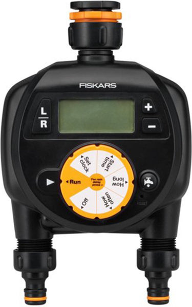 Fiskars - dubbele bewateringscontroller - ergonomisch - lcd scherm
