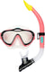 Waimea duikbril met snorkel - kinderen - roze - lens van gehard glas