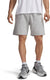 Under armour ua rival fleece shorts-gry heren sportbroek - mod grijs light heather - wit