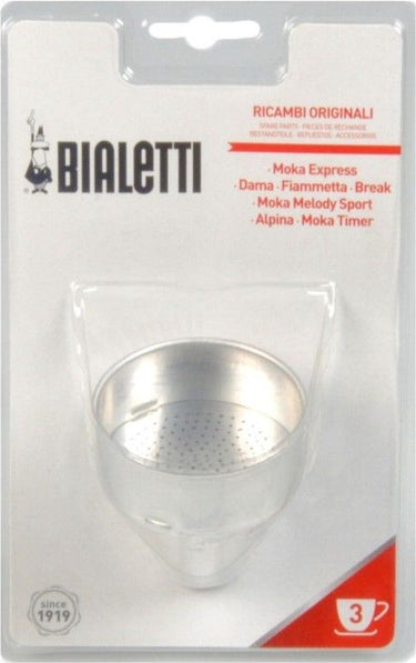 Bialetti blister funnel filter 3t new moka-dama-happy-break-fiamet-junior alu