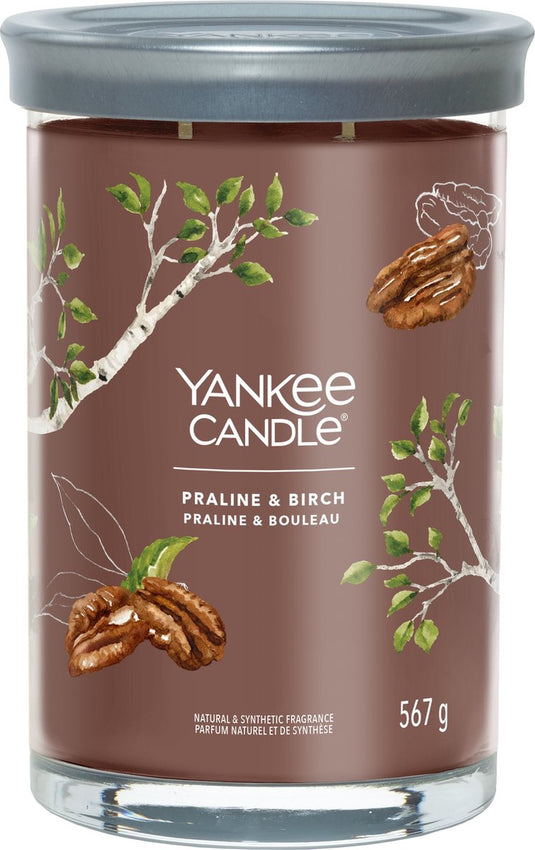 Yankee candle - praline birch large tumbler geurkaars - 100 branduren - twee lonten