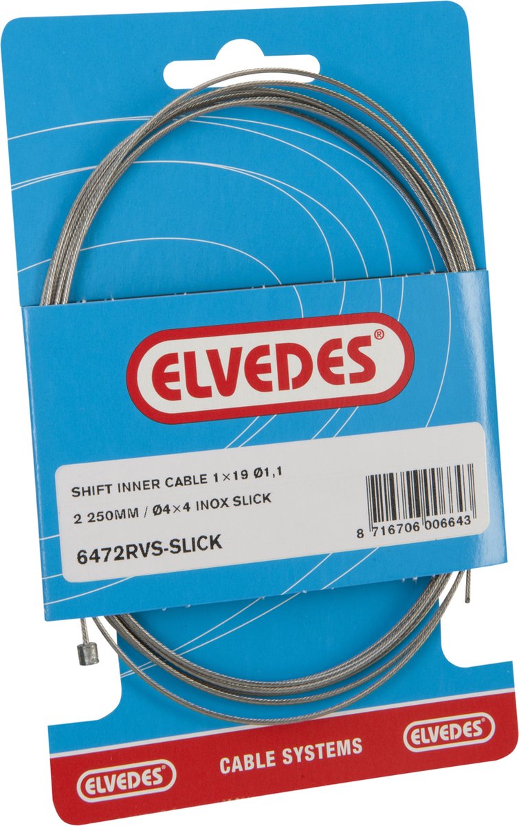 Load image into Gallery viewer, Schakel binnenkabel Elvedes 2250mm RVS Slick ø1,1mm Shimano SRAM N-nippel (op kaart)
