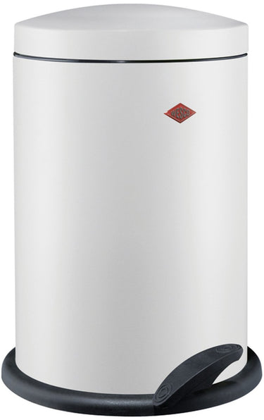 Wesco 116 (alpha) prullenbak | pedaalemmer | 13 liter | metaal - mat wit | vuilnisbak - made in germany