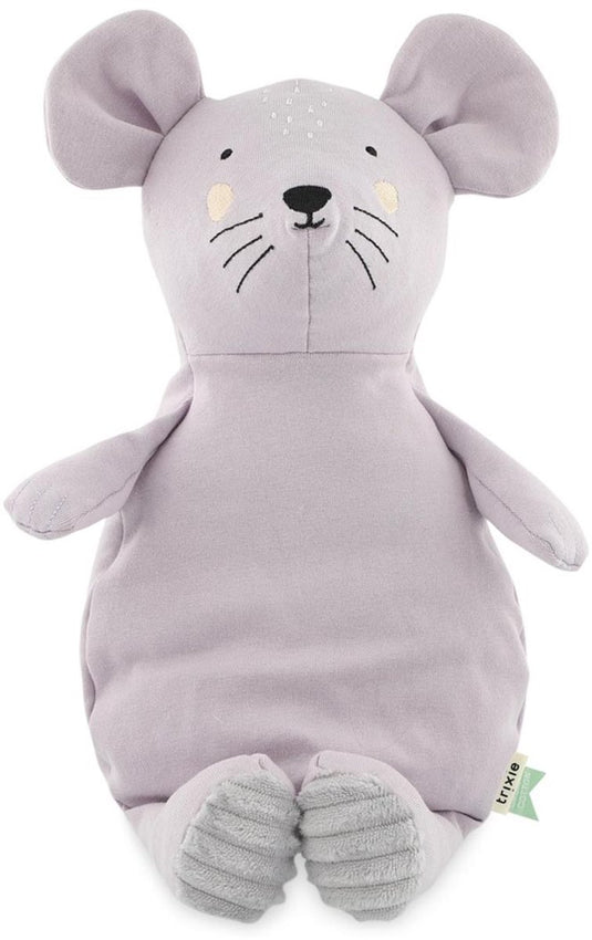 Trixie knuffel - mrs. mouse - dieren pluche - muis - eerste knuffel voor baby - 100% biologisch katoen - groot