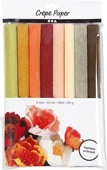 Creativ company crêpepapier pastelkleuren, 8 vellen