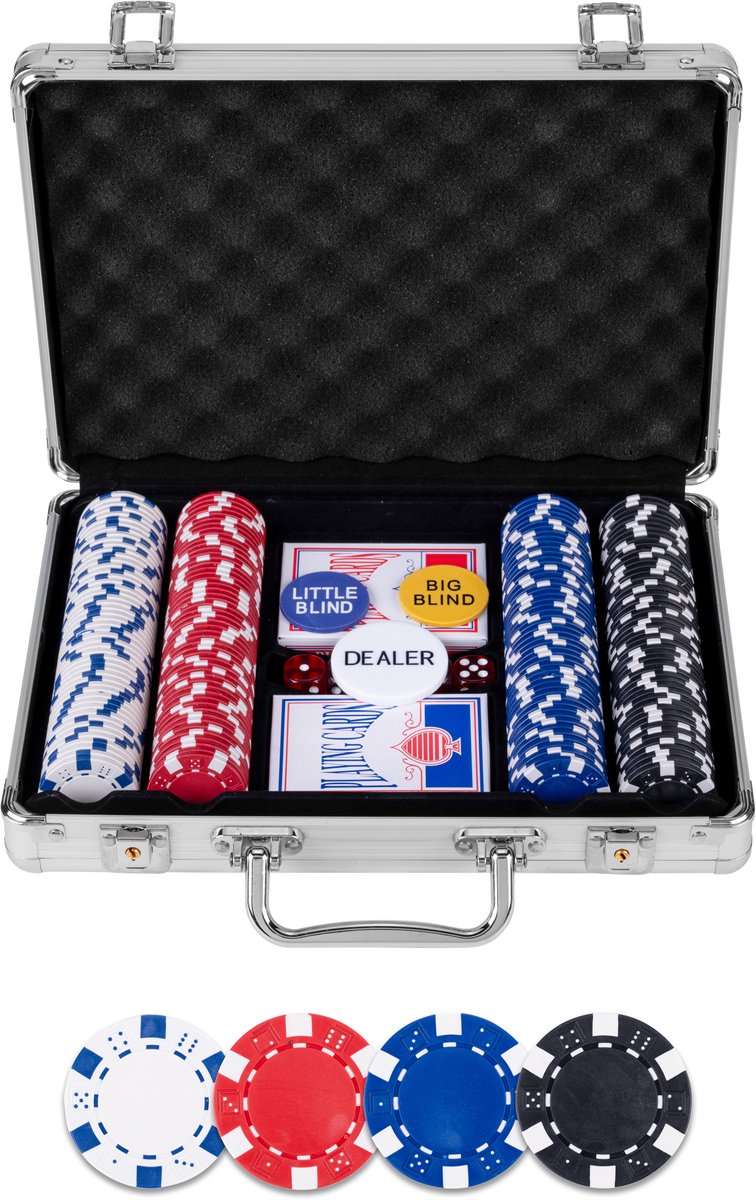 Load image into Gallery viewer, Pokerset in zilveren koffer - 200 chips
