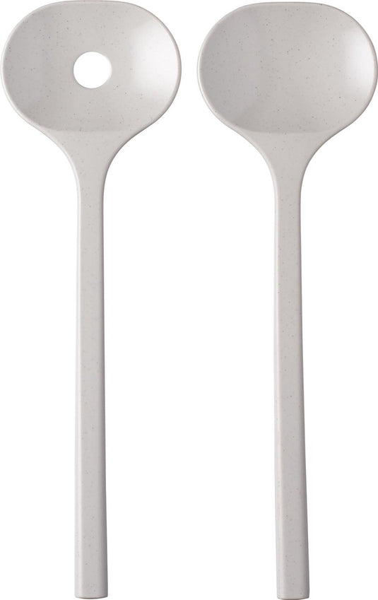 Mepal bloom saladebestek - 2-delig - pebble white - licht grijs