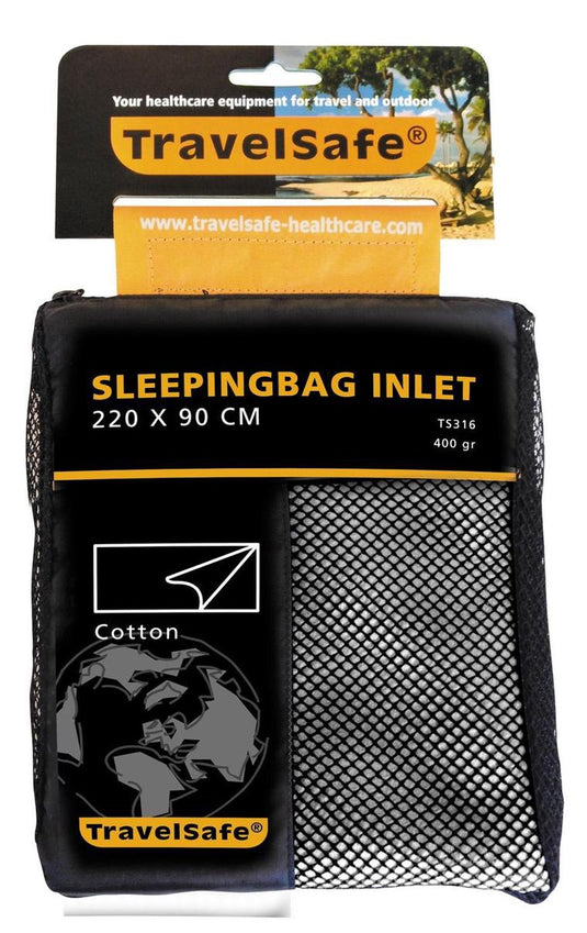 Travelsafe cotton inlet - deken - 1pers. - beige brown
