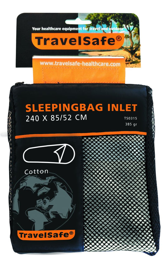 Travelsafe cotton inlet mummy slaapzak - wit