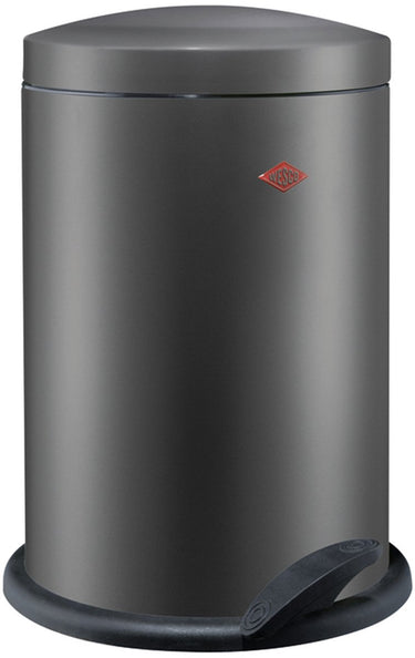Wesco 116 (alpha) prullenbak | pedaalemmer | 13 liter | metaal - mat grafiet | vuilnisbak - made in germany