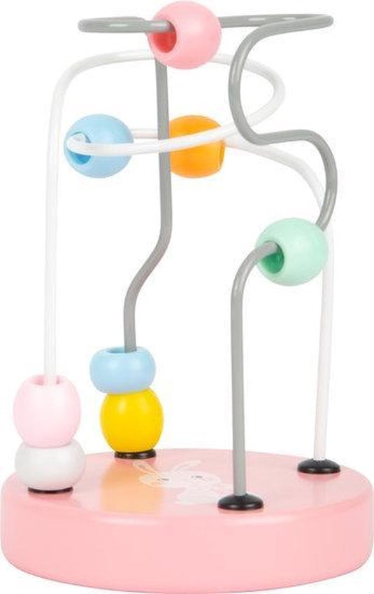 Small foot pastel konijn kralenspiraal - houten speelgoed vanaf 1 jaar